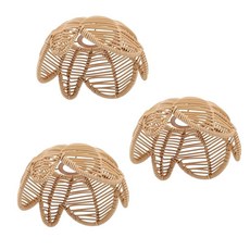 보헤미안 라탄 램프 갓 Shuwea 3팩 연꽃 모양 고리버들 우븐 전등갓 펜던트 조명 천장 테이블 플로어 벽 스콘스 교체 커버 173777 8565121206, 보헤미안 라탄 램프 갓, Shuwea 3팩 연꽃 모양