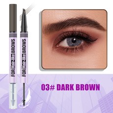 Hellokiss 四叉眉筆 眉膠 雙頭眉筆, 1個, 03#DARK BROWN【英文包裝】,1.5ml+0.4ml