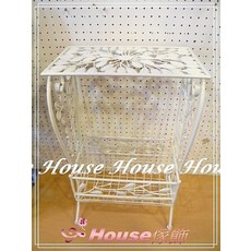 *︵House傢飾︵*洗白鍛鐵雜誌架/花台/電話架 限量新款