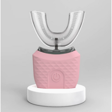 U型聲波電動牙刷 480-520nm藍光 IPX7級防水, 粉, 1套, U型-B