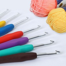 실리콘 코바늘 9종 세트 2 4 5 6 7 7.5 8 9 10호 ()_ WFJEAYH, 1개