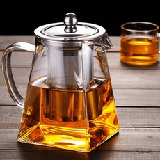 내열유리 스퀘어 차포트 450ml 차주전자 투명 선물 우리기 다도 티팟