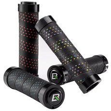 락브로스 MTB PU 펀칭 충격흡수 핸들 그립 손잡이, 블랙, 1개