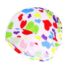 1PC 높은 탄성 수영 모자 무료 크기 단단한 꽃 인쇄 긴 머리 스포츠 풀 나일론 터번, 01 04