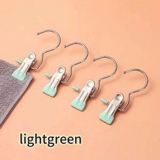 빨래집게 휴대용 옷걸이 클립 바지 양말 보관, 1개, 4. lightgreen