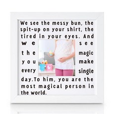 THYGIFTREE Sentimental New Mom 선물 남편의 첫 어머니를 위한 기념품 사진 액자 베이비 샤워 선물 산후 선물 여성용 아기방 장식