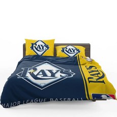 MLB 템파베이 레이스 이불 배게 커버 세트 - 싱글 더블 사이즈 Tampa Bay Rays, 포함