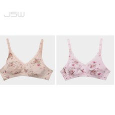 웍스비 플라워 패턴 산전산후 겸용 노와이어 B컵 수유브라 풀컵브라