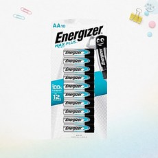 에너자이저 건전지 알카라인 배터리 맥스플러스 AA 10개입 일회용품 10개입전지 무선기기전지