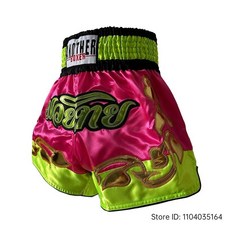 태국 권투 반바지 무에타이 바지 새틴 폴리 에스터 통기성 킥복싱 싸움 훈련 유니폼, 1개, 8. A73 Pink