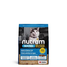 Nutram 紐頓 貓飼料 均衡健康 配方, 1個, 紐頓 S5成貓熟齡貓 雞肉鮭魚,1.13kg