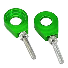 1 쌍 7 색 12mm/15mm 후면 휠 액슬 홀 체인 텐셔너 조절기 오토바이 수정 부품 액세서리, green 15mm, 1개