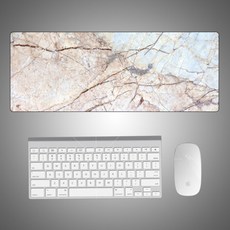 大理石紋理星空鼠標墊 電腦桌墊 辦公桌墊, 1個, 現代大理石,800*300*1.5mm不鎖邊