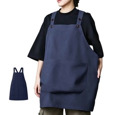 남녀공용 앞치마 주방 초경량 빅 포켓 바리스타 아티스트 디자이너 앞치마, 1개, 푸른 색