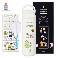 마마픽스 심플 스텐 텀블러 보온 보냉병, D텀블러-아이보리, 500ml, 1개