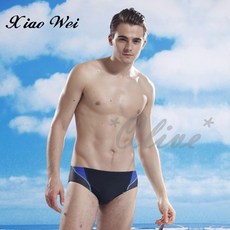 泳之美品牌亮眼藍流線雙側邊大男三角泳褲(M-XL)