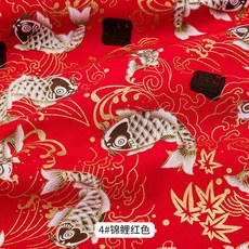 與風燙金日式餐巾口布：手工布料、飯店西餐廳餐墊、簡約擦杯布, 1個, 4#錦鯉紅色,25cm*35cm（一片裝）