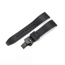 樂米 LARMI 22mm 快拆矽膠錶帶 摺疊扣, 黑