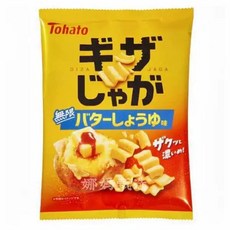 일본 과자토하토 포테코 110g 소금맛 우마시오, E. 버터 간장맛 물결 모양 감자칩 55g, 1