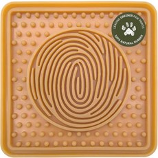 고무로 개 핥기 매트 - 25개의 흡입 컵 포함 지루함 감소 및 불안 를 위한 슬로우 피더 목욕 그루밍에 적합 테스트 완료 반려견 안전, Natural