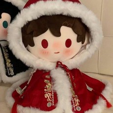 40cm 앉아 있는 면인형 옷 35cm 스팟 하늘색 귀여운 인형옷세트, 40cm 인형 옷, 골동품 자수 망토 빨강