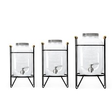 디스펜서 꼭지달린 카페 생수용 대형유리통 물통 물수납 업소용 유리물병 레스토랑 카페용, 577 비안느 디스펜서 8L