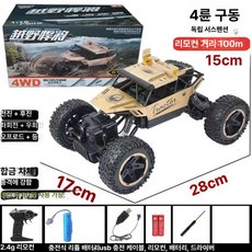 셀렉트하루 무선 RC카 자동차 고속 레이싱 주행 어린이 장난감, 1개, 28cm 4WD+합금 골드