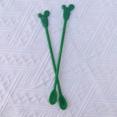 칵테일 머들러 스틱 교반 선인장 하이볼 커피 귀여운 디자인, 1개, 다크그린 선인장 2개입