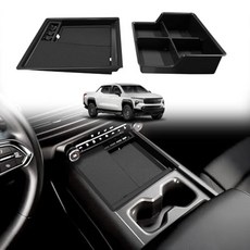 [아마존4.5+ 미국출고 217774] BestEvMod 테슬라 사이버트럭 2026 2025 2024 액세서리와 호환되는 센터 콘솔 오거나이저 트레이 픽업 팔걸이 보관 상자 (, Front Console