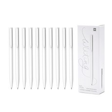 화이트바디 샤오미 볼펜 10개 (1세트) 가벼운 중성펜 노트펜 느낌이 좋은펜, 화이트