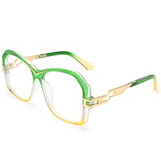 Dollger 여성용 오버사이즈 선글라스 UV400 보호 패션 레트로 골드 악센트 대형 프레임 검은색과 초록색. 미디엄, 투명, 그린 옐로우