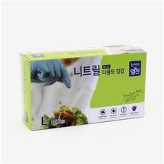 명진 니트릴 장갑 4g 100매 블루 S M L 일회용 요리 식품용 조리 청소 의료, 1개
