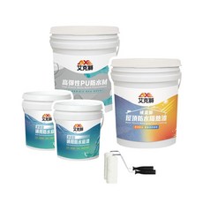 艾克獅 屋頂防水套組 10坪加強版 PU防水漆, 1個, ★10坪加強版套組★湖光綠(贈滾刷2支),含稅價(開發票)