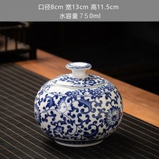 【開發票/統編】陶瓷茶葉罐 青花瓷密封罐 收納罐 茶罐 景德鎮茶葉罐, 小號的天地方圓（無紡布蓋）, 1個