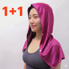 플라센 더 도톰해진 쿨링 스포츠타올 후드쿨타올 땀수건, 핑크, 2개