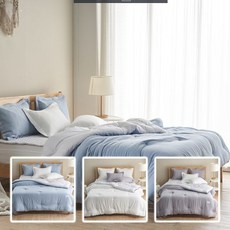 엠마 아사 60수 소프트 워싱 차렵이불 SS 블루 단품