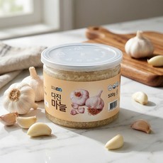 신선온도 수작업 꼭지제거 냉장 프리미엄 다진마늘 국산 태안 마늘 100%, 500g, 2개