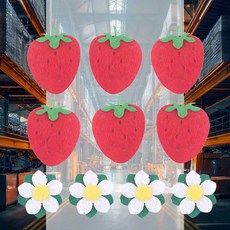 딸기 꽃 펠트 10p 급식실게시판 유치원게시판 교실게시판 환경구성 환경미화 만들기재료