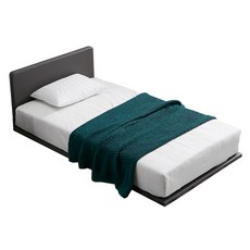 브라보가구 리즈 슬림가드 저상형침대+프리미엄 본넬매트리스, 모카그레이