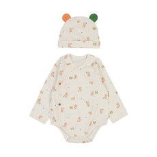 [압소바][해피랜드] 가을 40% /우리 아기 첫옷으로 훌륭한 배냇슈트 모자 세트 /부드러운 원단과 실용적인 디자인*제롬배냇슈트모자세트*
