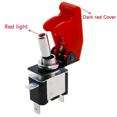자동 보트 조명 Led 토글 스위치 안전 항공기 플립 업 커버 가드 빨간색 파란색 녹색 12V20A, 12 dark red