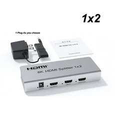 8K 60Hz HDMI 분배기 1x4 HDR 3D 비디오 컨버터 1 입력 2 3 4 출력 4k 120hz 1x2 (카메라 PC-TV RS232 연, 02 8K 1x2