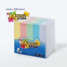 엠포스지 3851 파스텔5색 x 100매 38x51mm M포스지, 3개