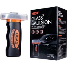 2PCS 글래스 가드 차량용 유리 오일 필름 제거제 클리닝 보드가 있는 에멀젼 클리너 롤온 컴파운드 및 얼룩 제거 안전 운전을 위한 윈드실드 선명도 향상 100ml 2, 1PCS: (100ml+Brush)