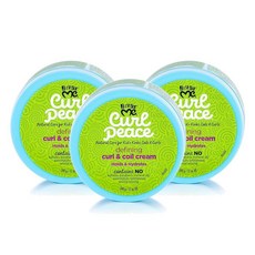 Just For Me Curl Peace Defining 컬 & 코일 크림 (3팩) - 보유 및 수분 공급 아마씨 아보카도 오일 블랙 캐스터 함유 동물 실험 없음 355, 340g