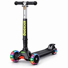 유아 킥보드 3발 LED 어린이 접이식 높이조절 안정형 초등선물 씽씽카 킥콩, 검정