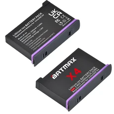 Insta360 X4 배터리 용 Batmax 2400mah Insta360 X4 카메라 전원 액세서리 용 3 슬롯 충전기 고속 충전 허, 07 2Pcs Battery, 01 CHINA