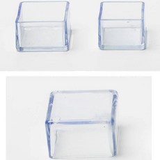 실리콘 테이블 다리 방지 매트 미끄럼 소프트 패드, 정사각형 70x70 투명 4개 세트