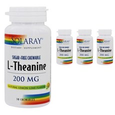 Solaray 左旋茶胺酸咀嚼片 檸檬味 200mg, 30顆, 4罐