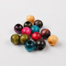 우드비즈 나무구슬 50개 나무비즈, 나무구슬구멍-대10mm혼합(40개), 1세트